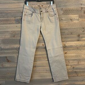 My favorites - Prana brand, tan khaki jeans with contrast stitching- Size 8